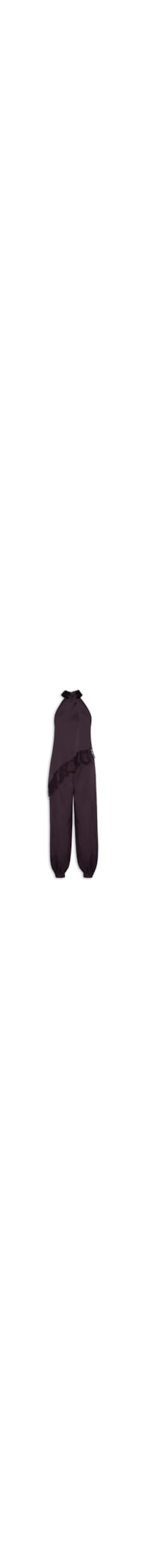 Conjunto Feminino Assimétrico com Detalhes em Renda - Roxo