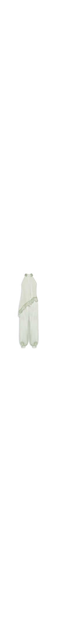 Conjunto Feminino Assimétrico com Detalhes em Renda - Verde