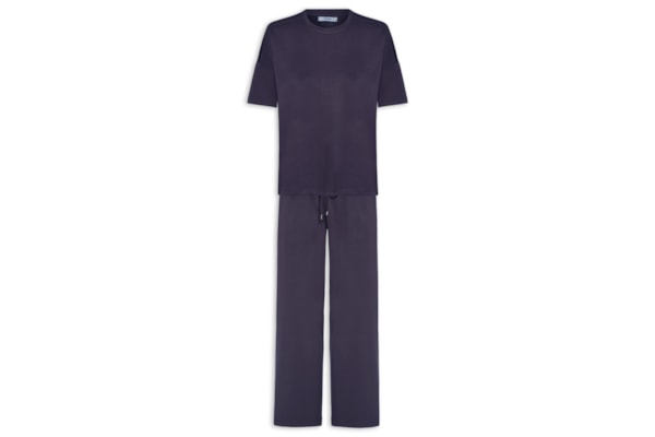 Conjunto Feminino Básico Em Malha - Azul