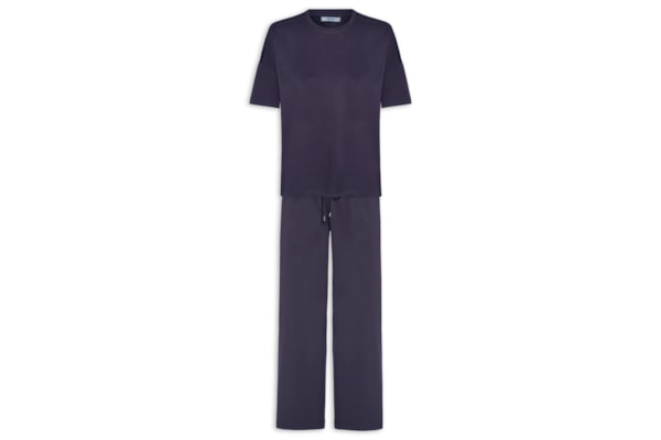 Conjunto Feminino Básico Em Malha - Azul