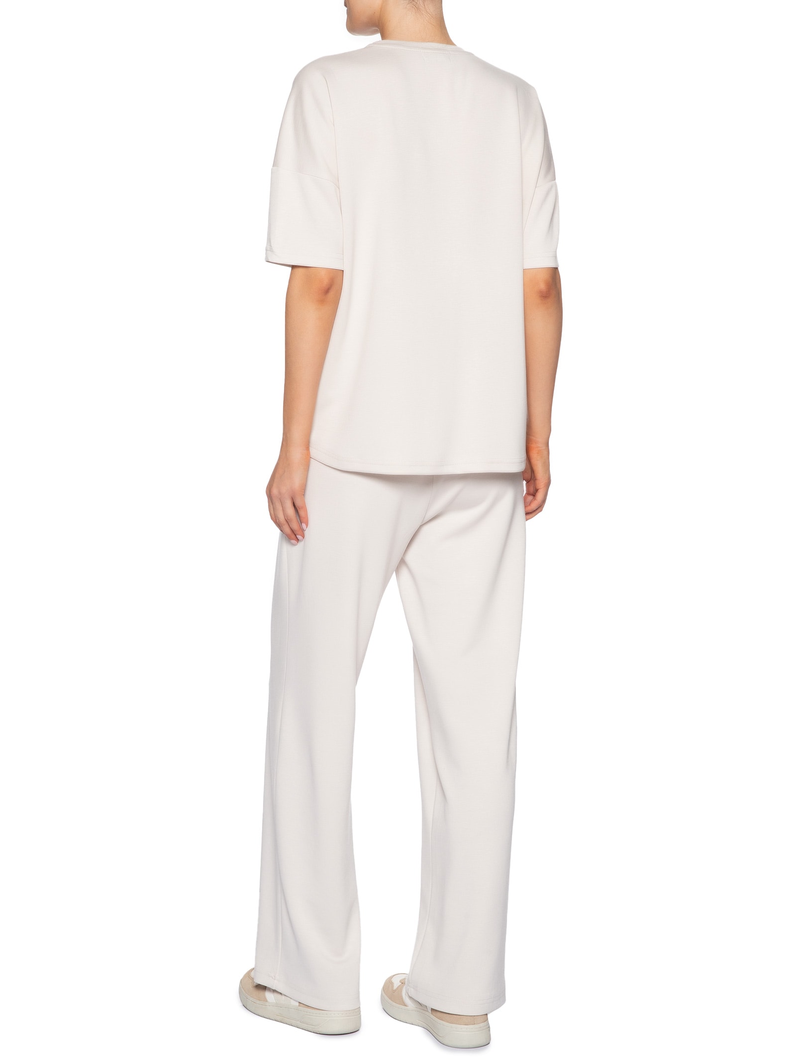 Conjunto Feminino Básico Em Malha Off White Basiq