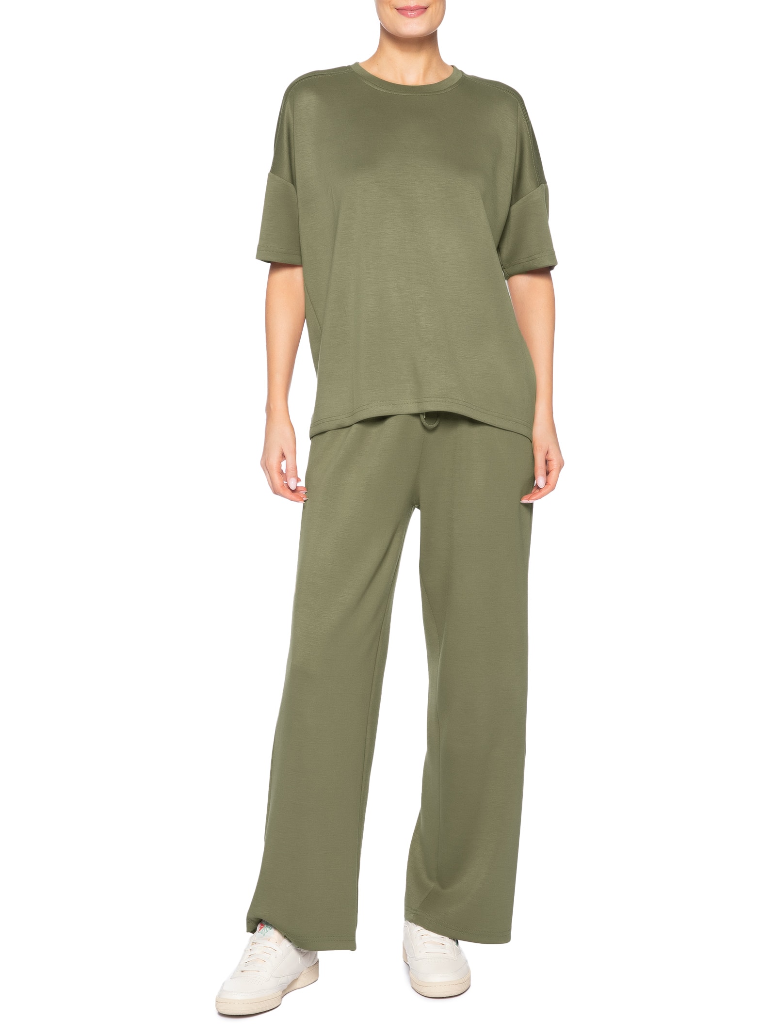 Conjunto Feminino Básico Em Malha Verde Basiq