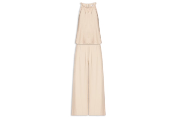 Conjunto Feminino Blusa Alcinha E Calça Pantalona - Bege