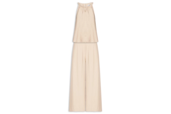 Conjunto Feminino Blusa Alcinha E Calça Pantalona - Bege