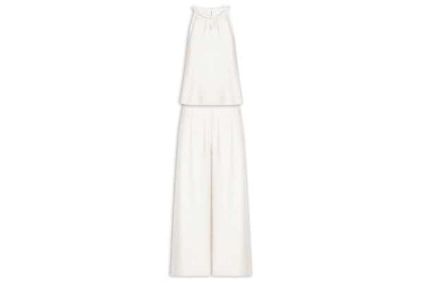 Conjunto Feminino Blusa Alcinha E Calça Pantalona - Off White