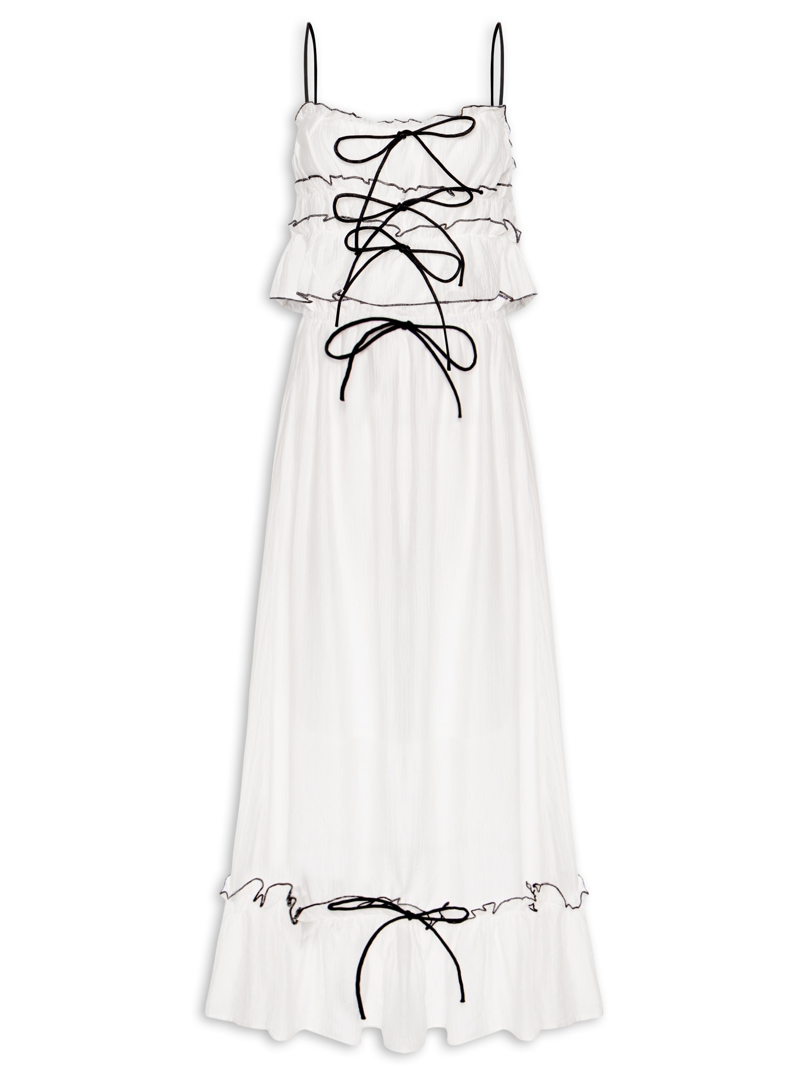 Conjunto Feminino Blusa Babados E Saia Midi Off White Market 33