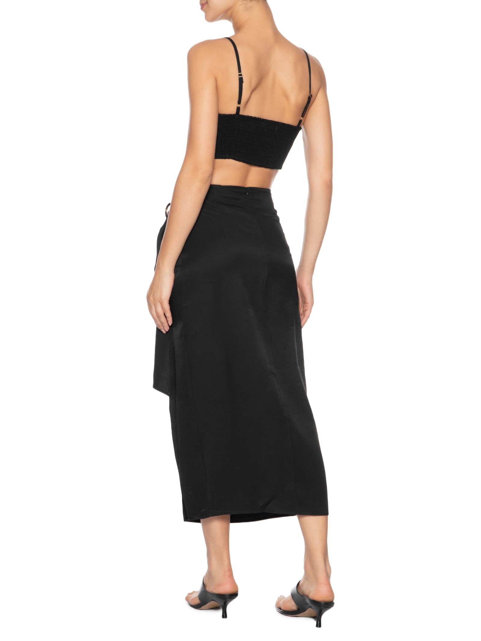 Conjunto Feminino Blusa E Saia com Fivela Preto Market 33