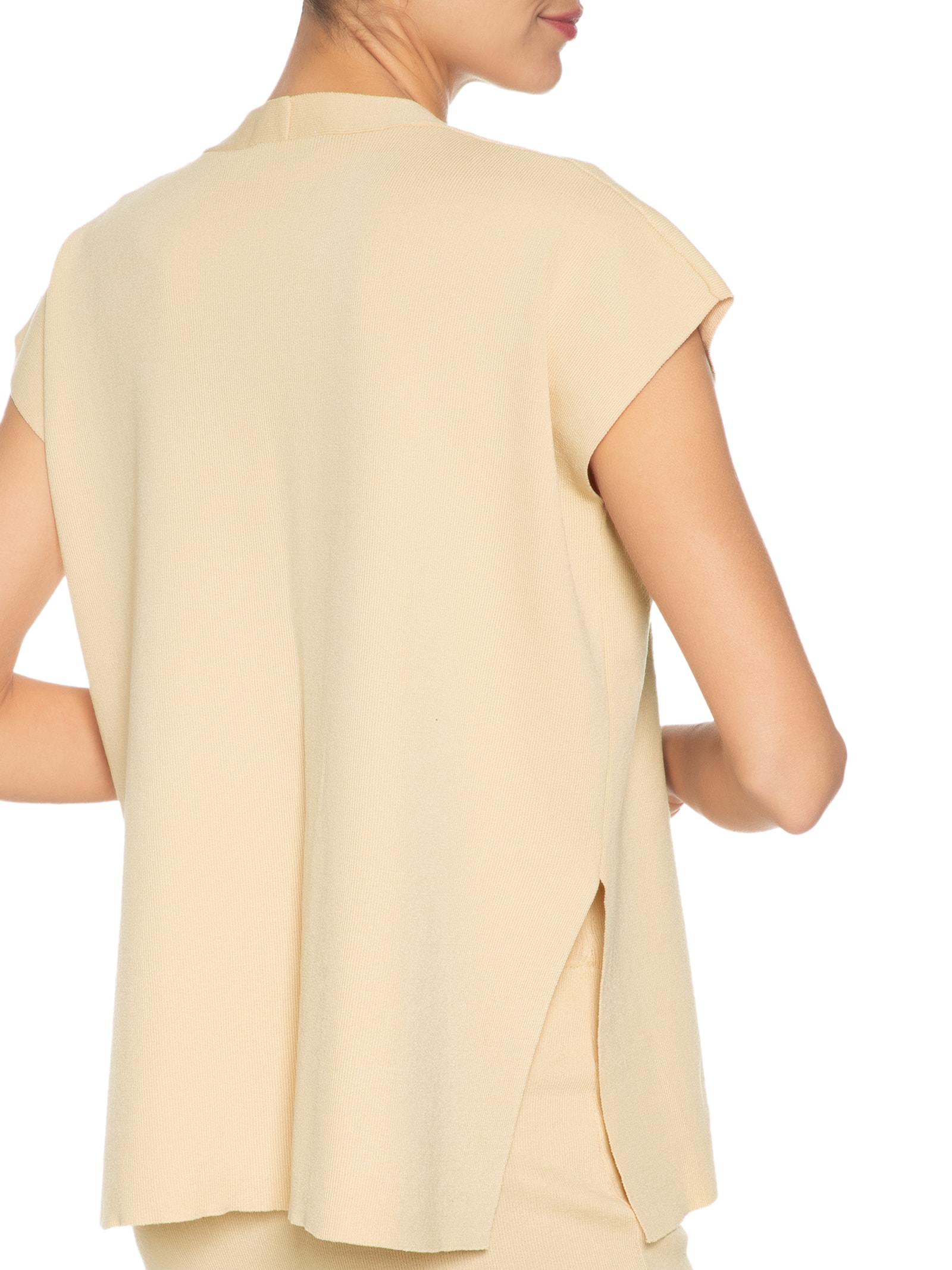 Conjunto Feminino Blusa e Saia em Tricot Amarelo '2Essential