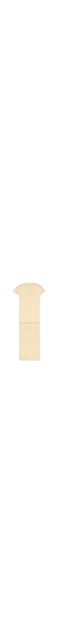 Conjunto Feminino Blusa e Saia em Tricot - Amarelo