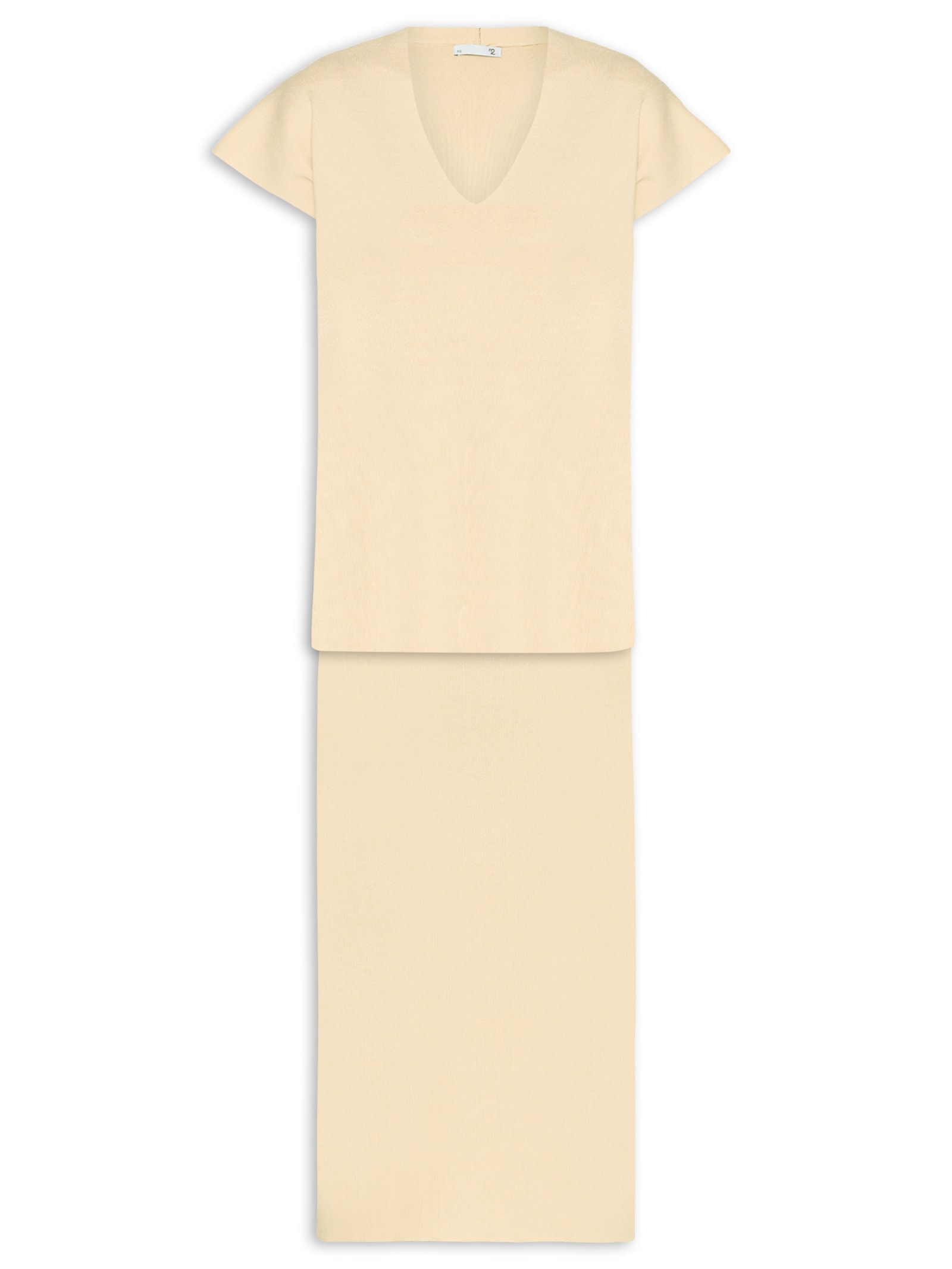 Conjunto Feminino Blusa e Saia em Tricot Amarelo '2Essential