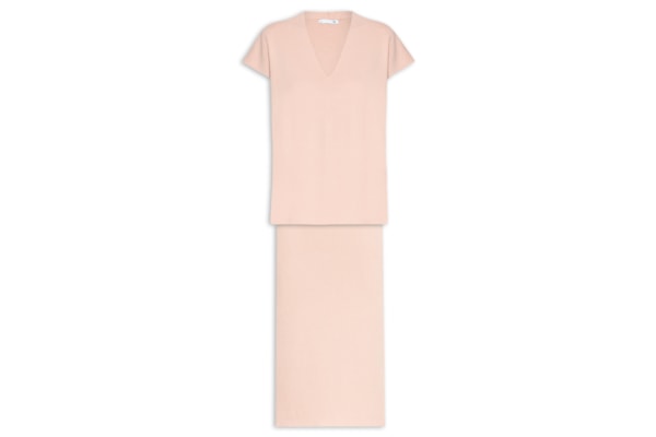 Conjunto Feminino Blusa e Saia em Tricot - Bege