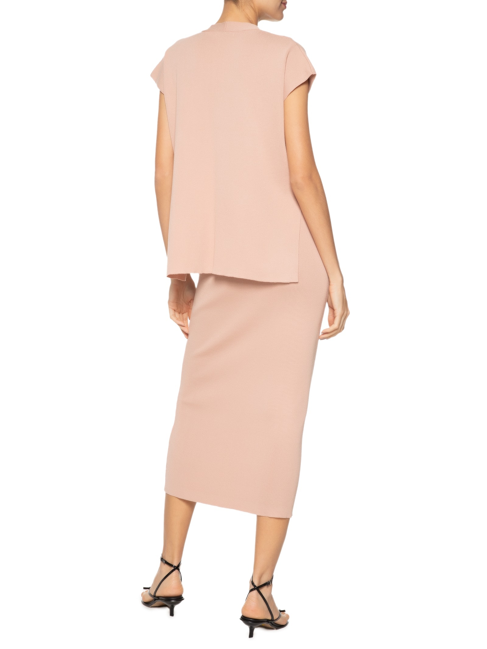 Conjunto Feminino Blusa e Saia em Tricot Bege '2Essential