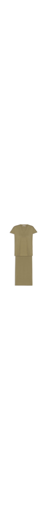 Conjunto Feminino Blusa e Saia em Tricot - Verde