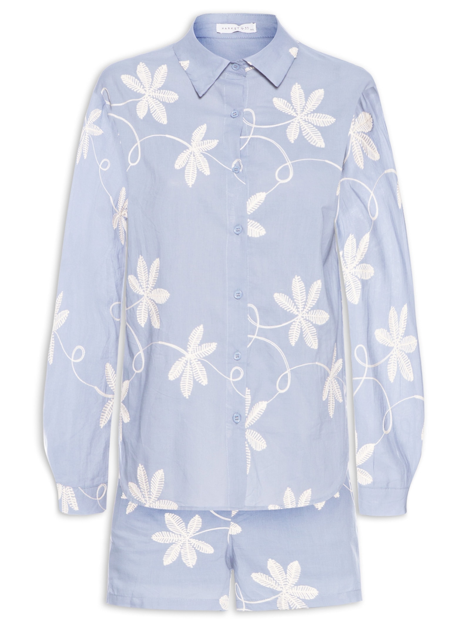 Conjunto Feminino Bordado Azul Market 33