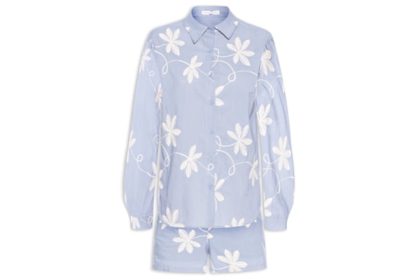 Conjunto Feminino Bordado - Azul