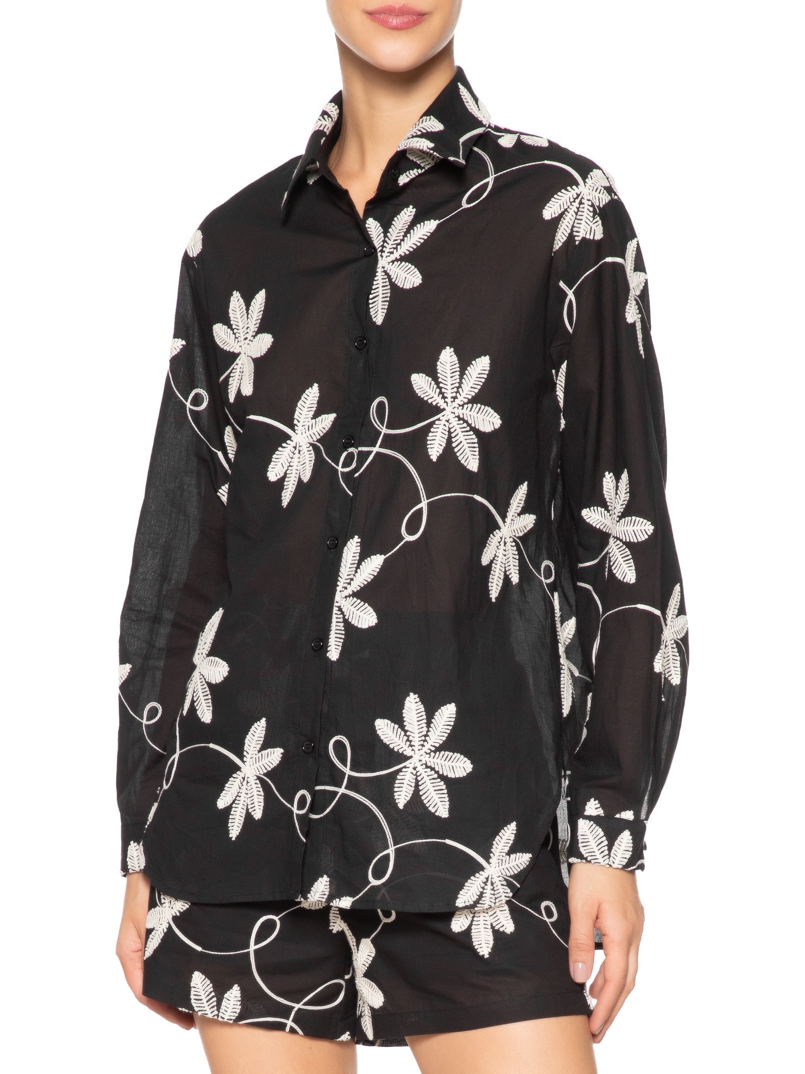Conjunto Feminino Bordado Preto Market 33