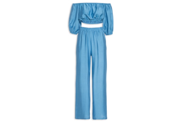 Conjunto Feminino Calça E Top - Azul