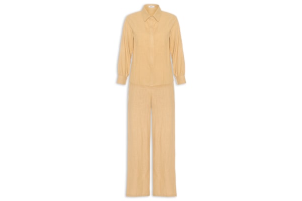 Conjunto Feminino Camisa E Calça - Amarelo