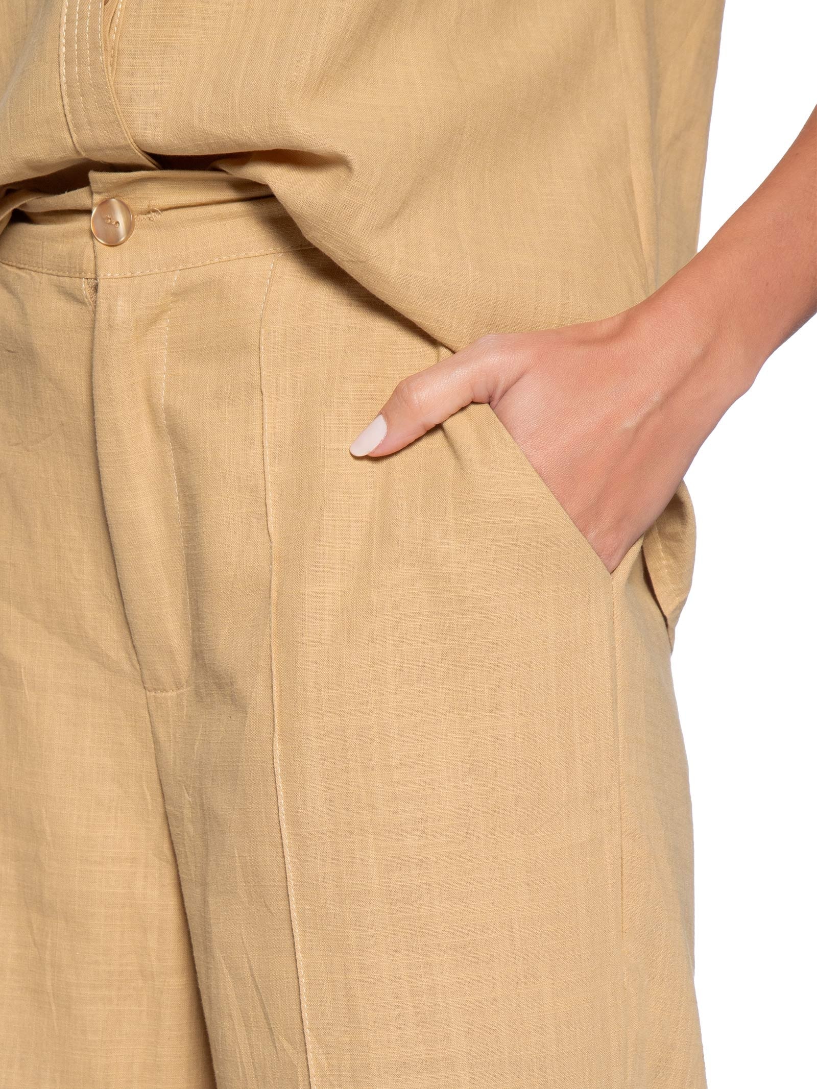 Conjunto Feminino Camisa E Calça Amarelo Basiq