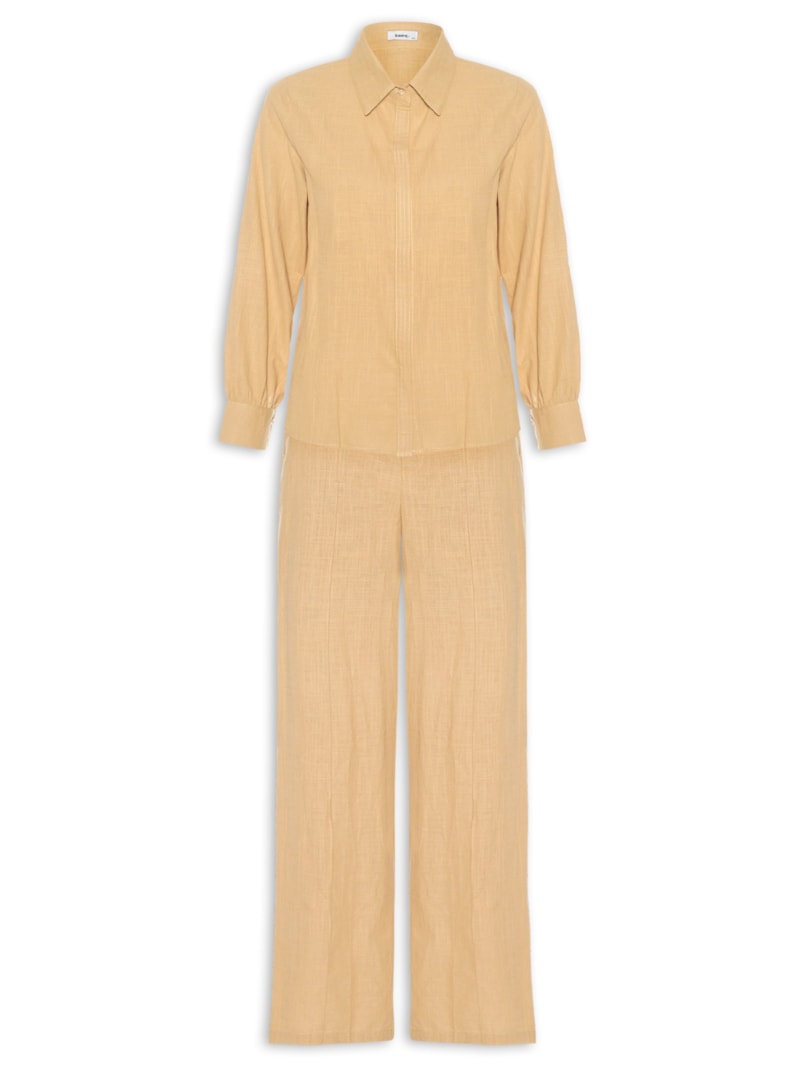 Conjunto Camisa E Calça – Amarelo, Basiq