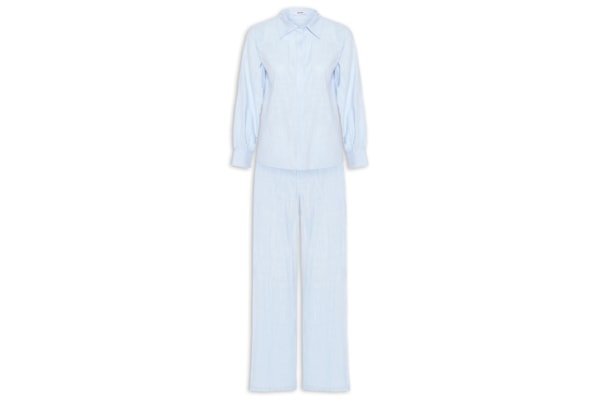 Conjunto Feminino Camisa E Calça - Azul