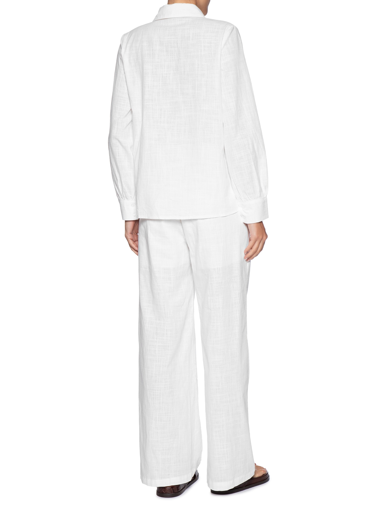 Conjunto Feminino Camisa E Calça Branco Basiq