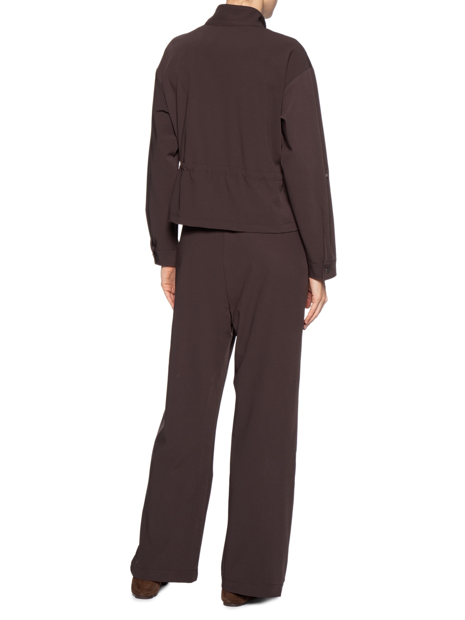 Conjunto Feminino Camisa e Calça Marrom Basiq