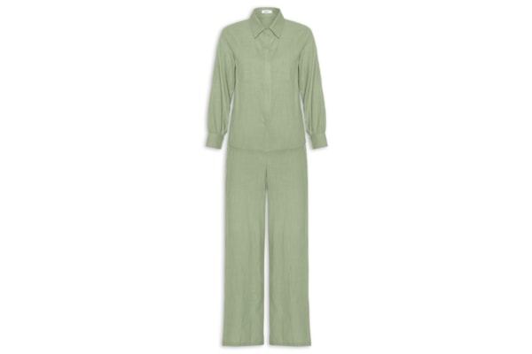 Conjunto Feminino Camisa E Calça - Verde