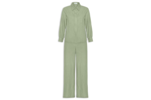 Conjunto Feminino Camisa E Calça - Verde