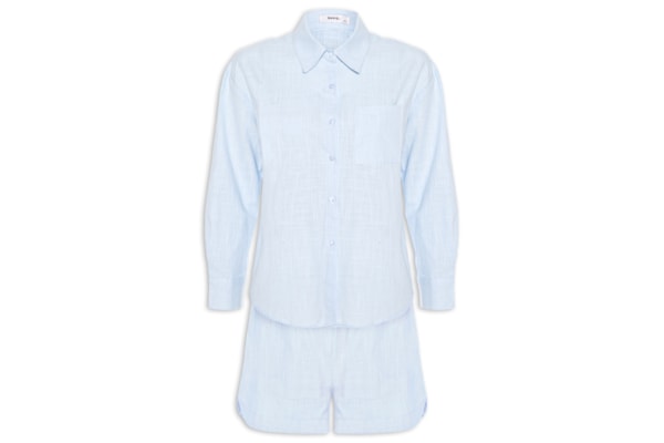 Conjunto Feminino Camisa E Short - Azul