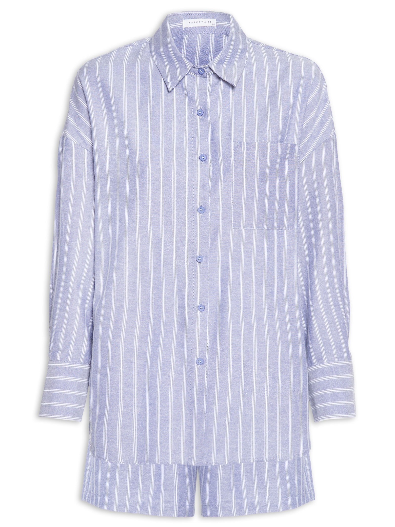 Conjunto Feminino Camisa e Short Azul Market 33