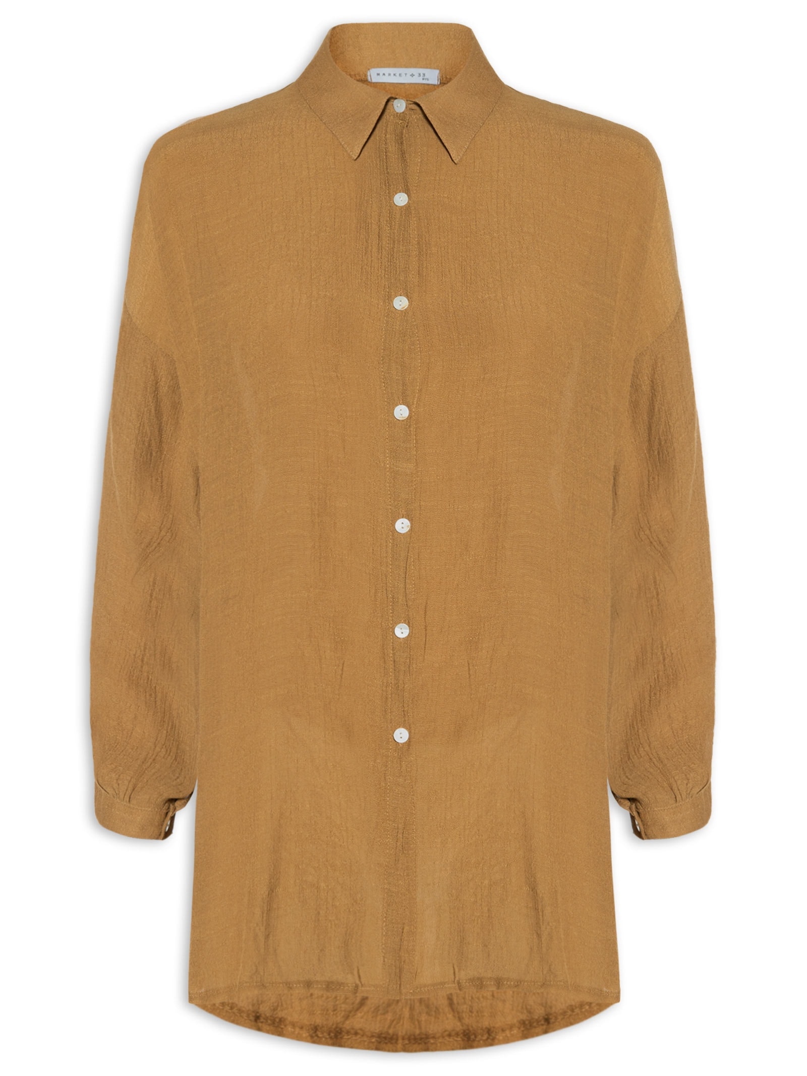 Conjunto Feminino Camisa E Short Beachwear Marrom Mktbeach