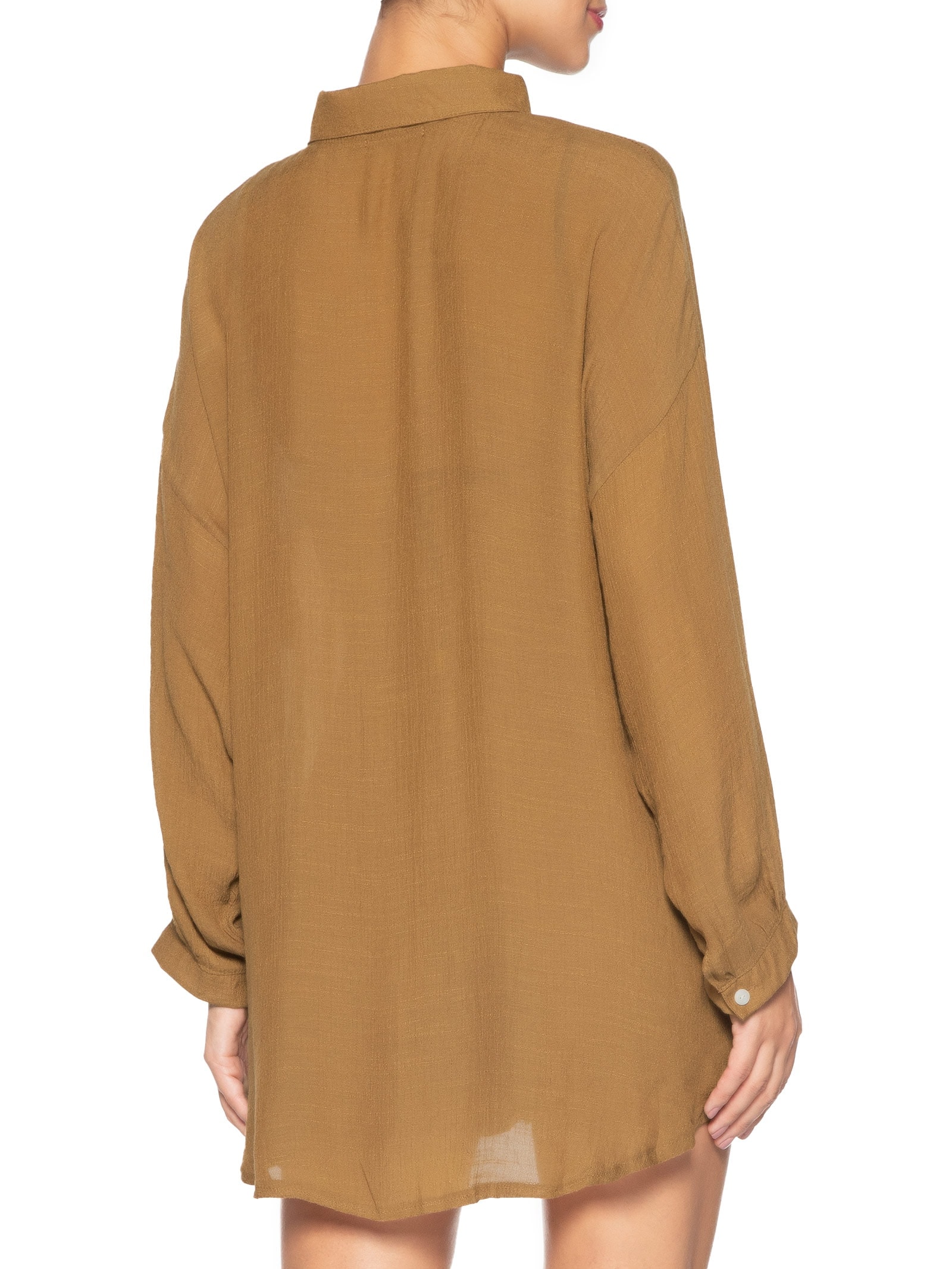 Conjunto Feminino Camisa E Short Beachwear Marrom Mktbeach