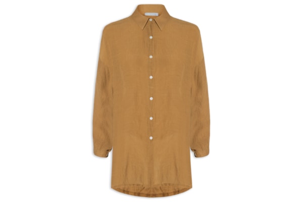 Conjunto Feminino Camisa E Short Beachwear - Marrom