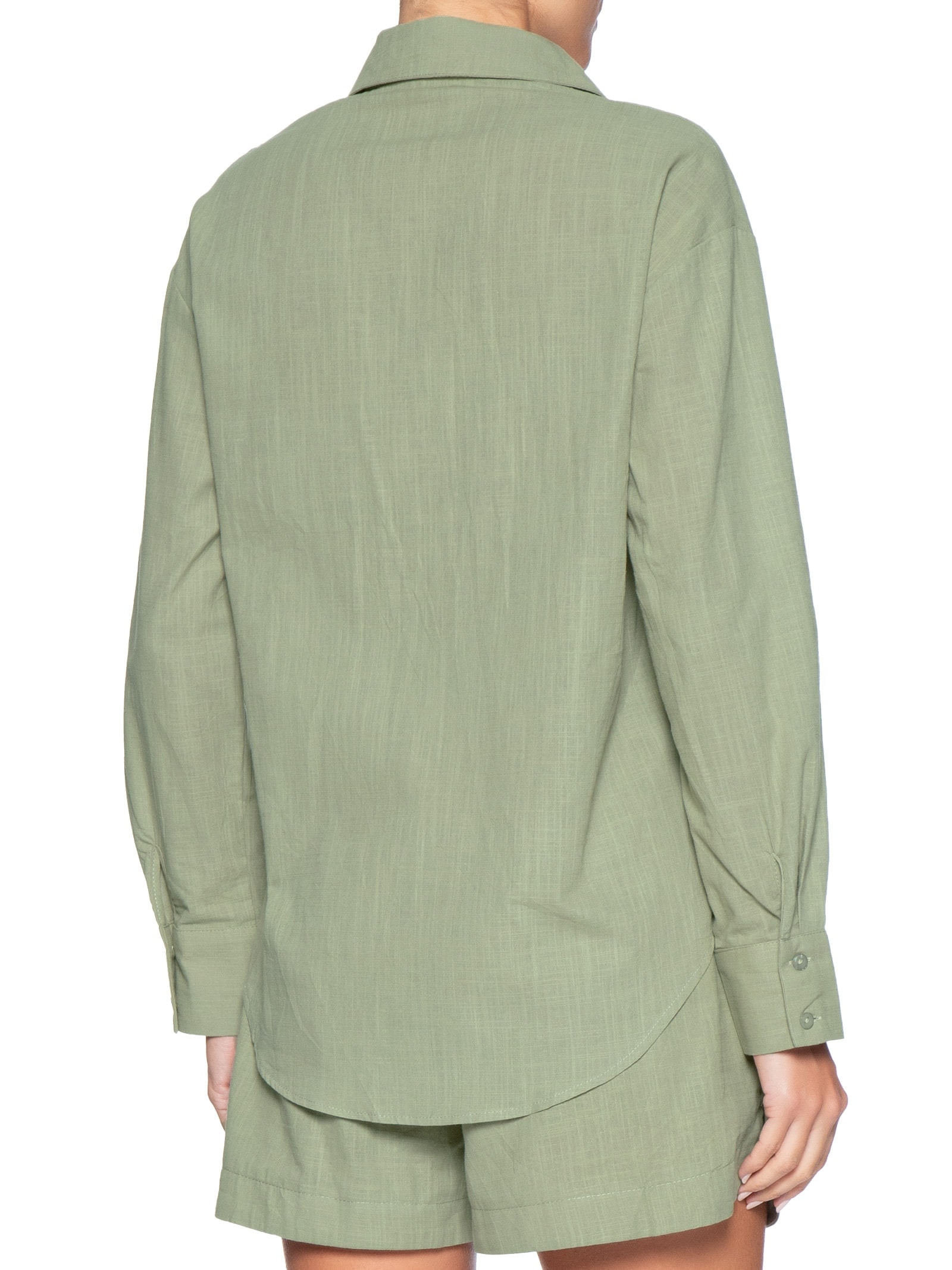Conjunto Feminino Camisa E Short Verde Basiq