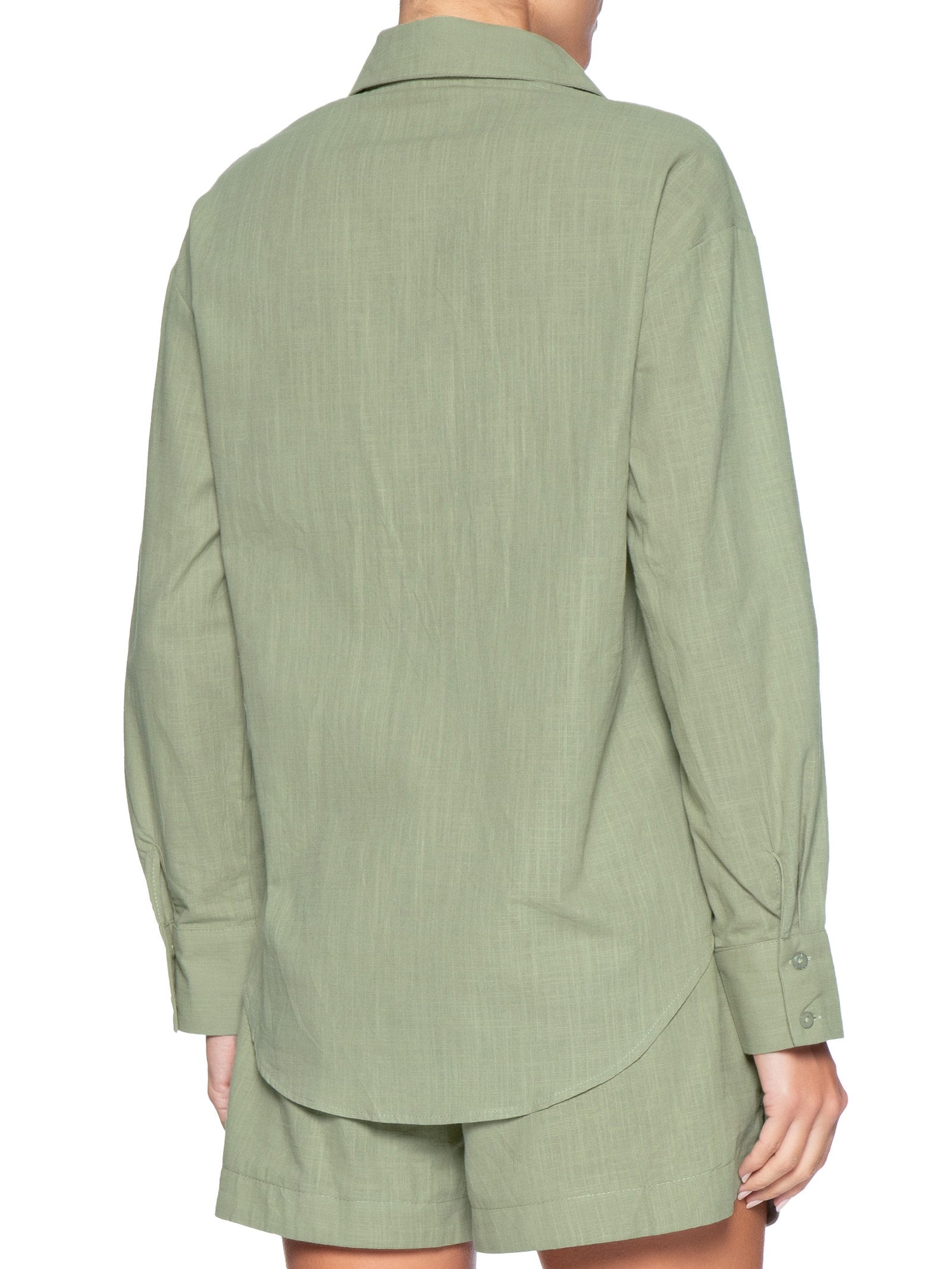 Conjunto Feminino Camisa E Short Verde Basiq