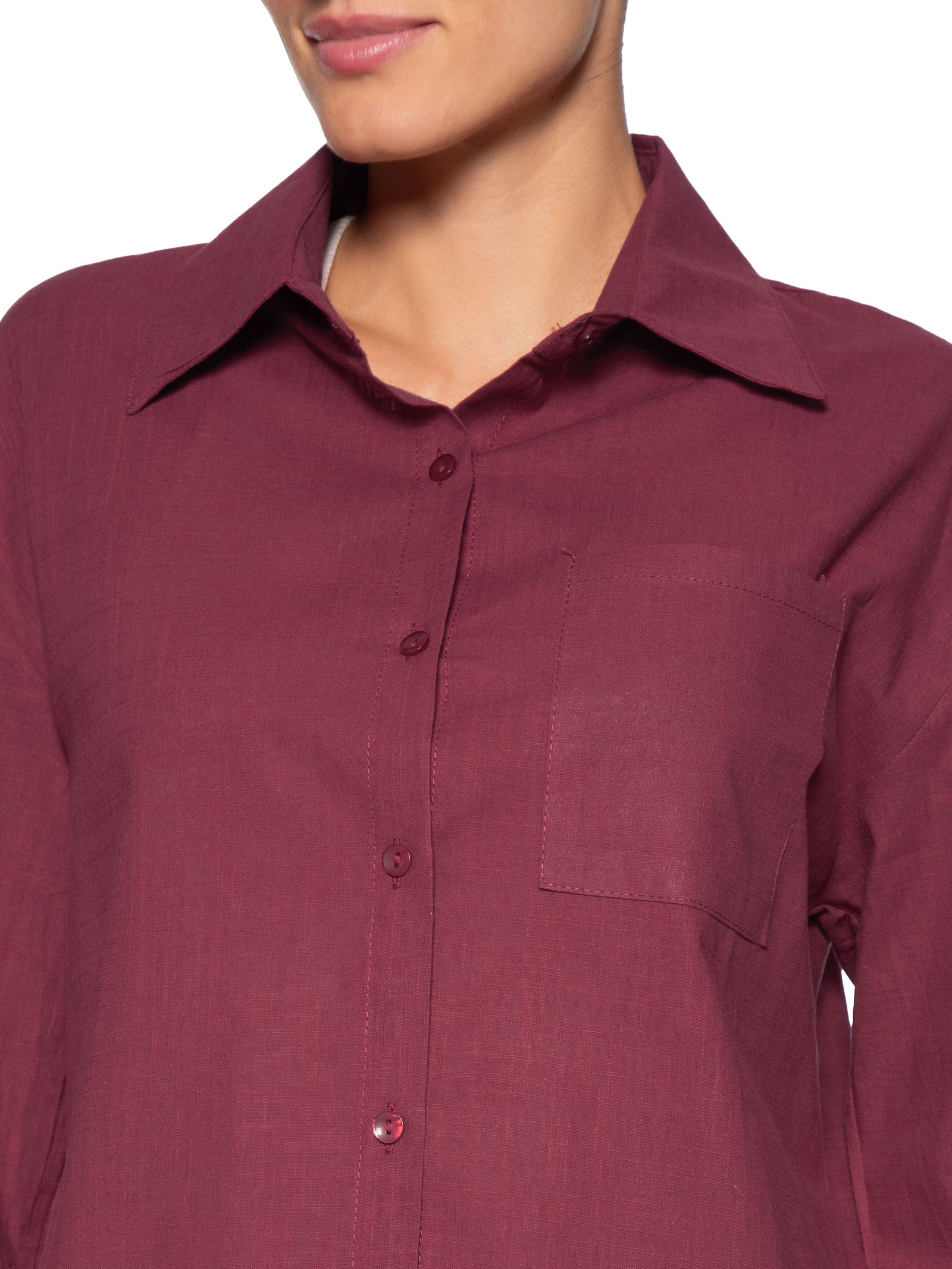 Conjunto Feminino Camisa E Short Vermelho Basiq