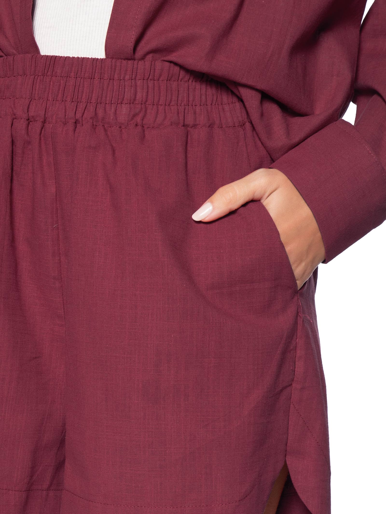 Conjunto Feminino Camisa E Short Vermelho Basiq