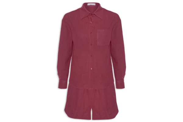 Conjunto Feminino Camisa E Short - Vermelho