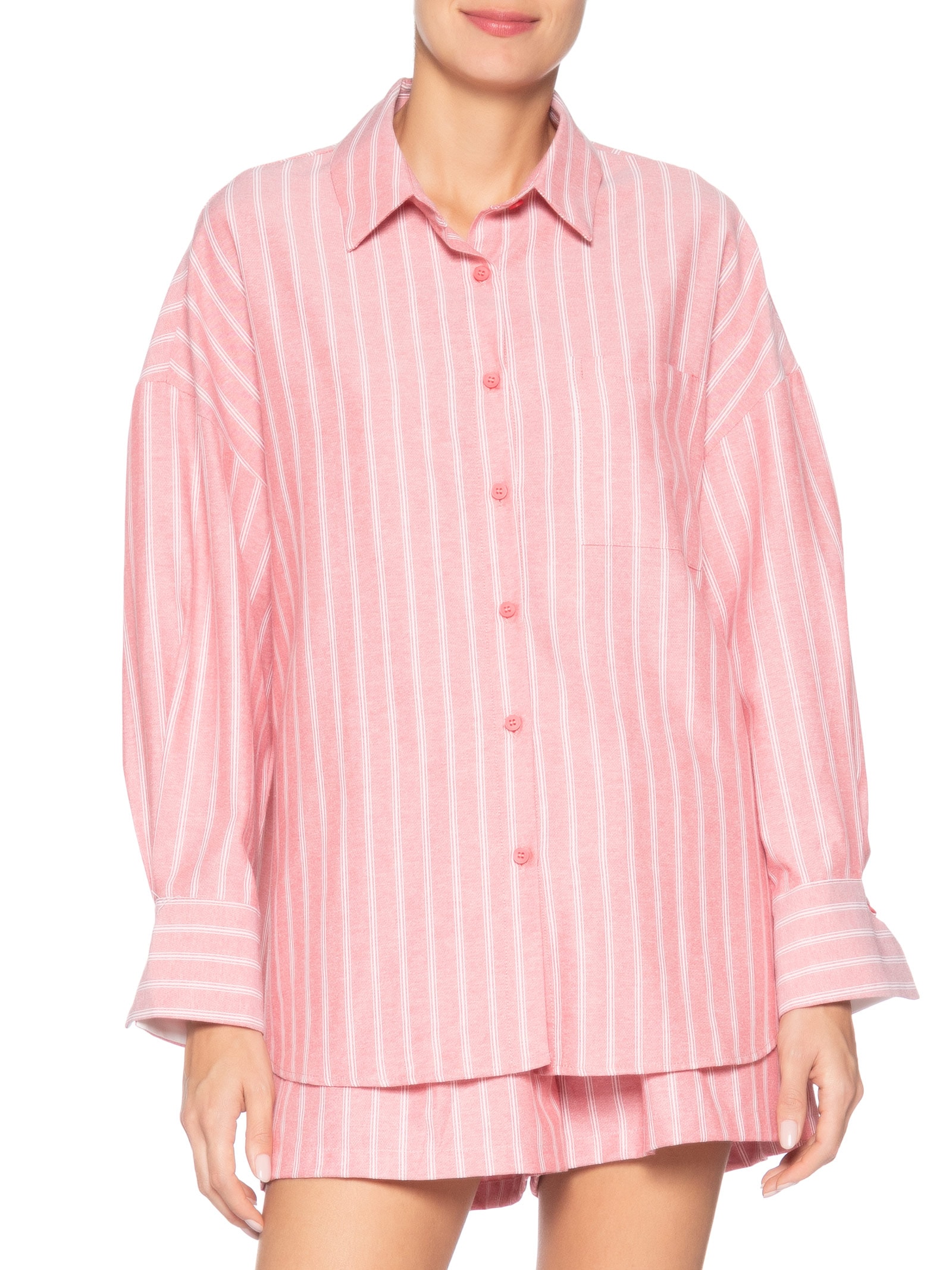 Conjunto Feminino Camisa e Short Vermelho Market 33