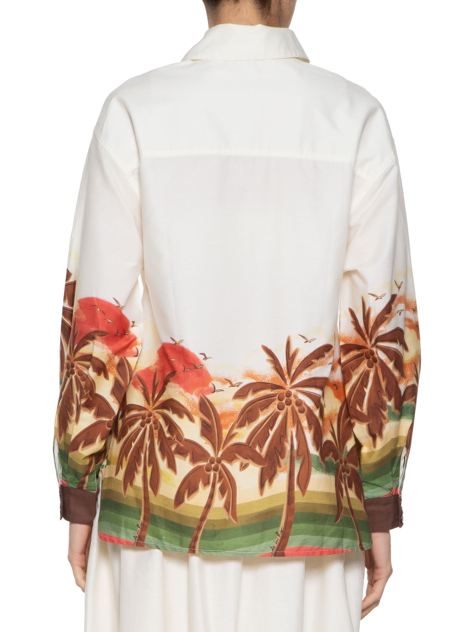 Conjunto Feminino Camisa E Top Estampa Horizonte Off White Dress To