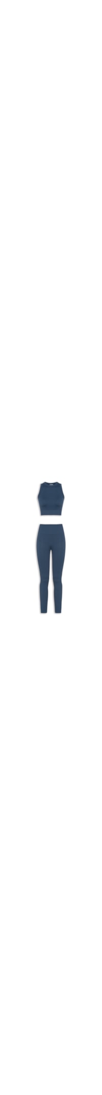 Conjunto Feminino Canelado Calça E Regata - Azul