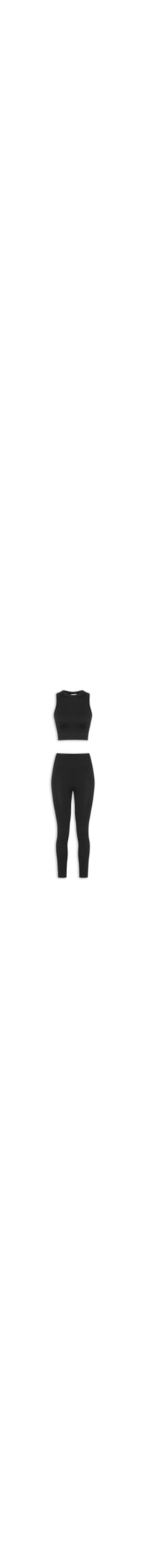 Conjunto Feminino Canelado Calça E Regata - Preto