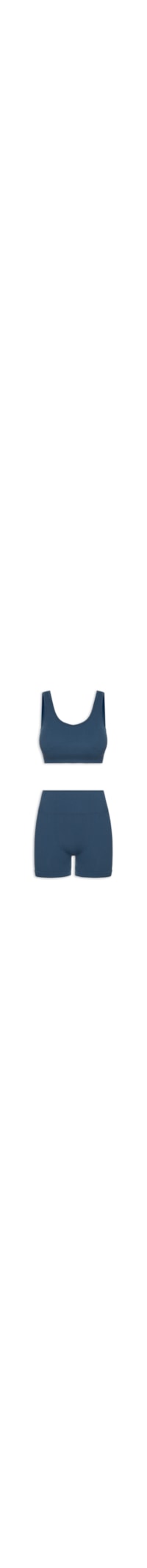 Conjunto Feminino Canelado Short E Top - Azul