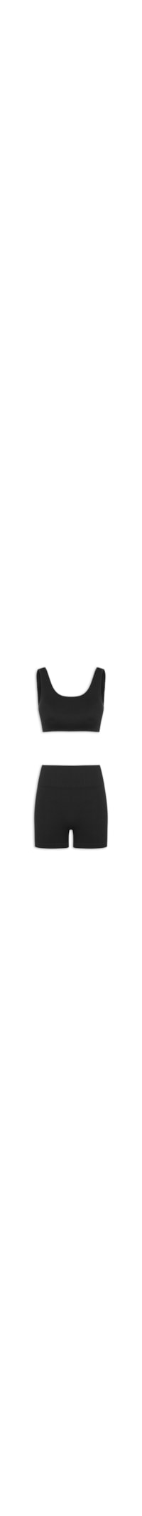 Conjunto Feminino Canelado Short E Top - Preto