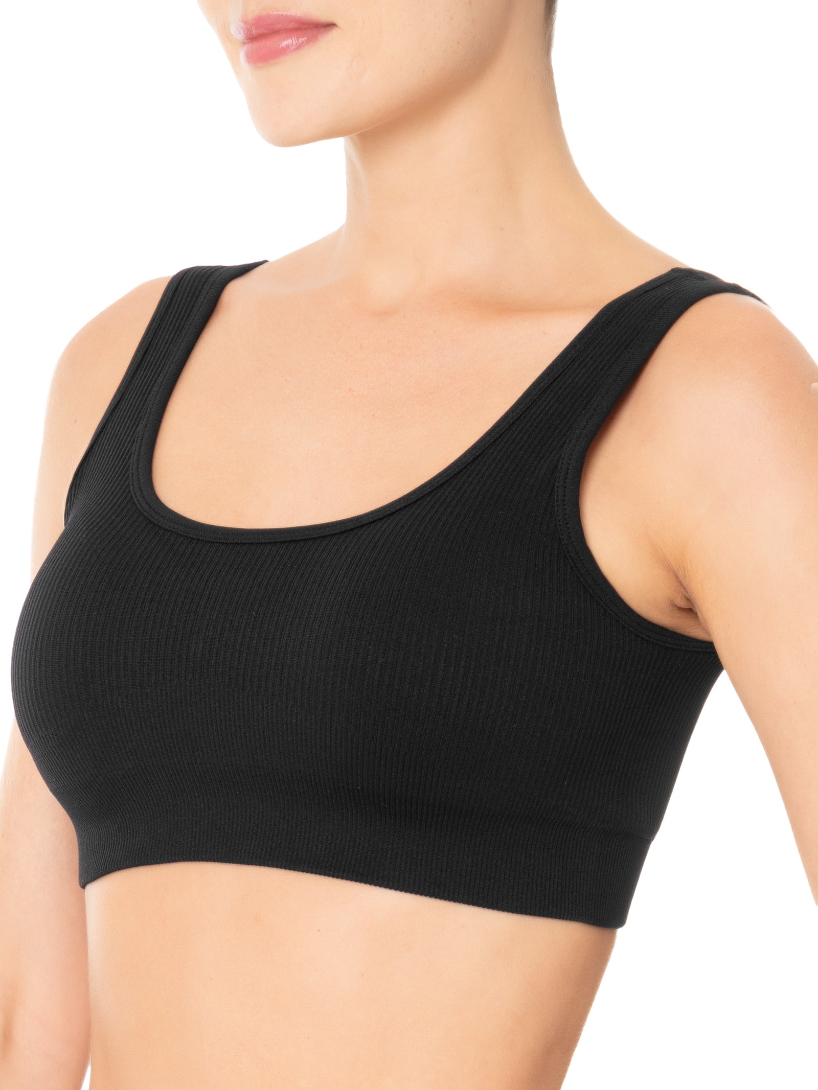 Conjunto Feminino Canelado Short E Top Preto Basiq