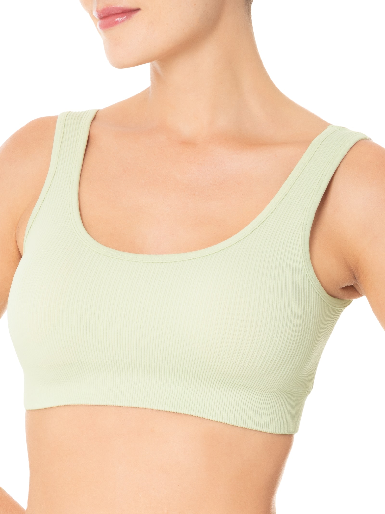 Conjunto Feminino Canelado Short E Top Verde Basiq