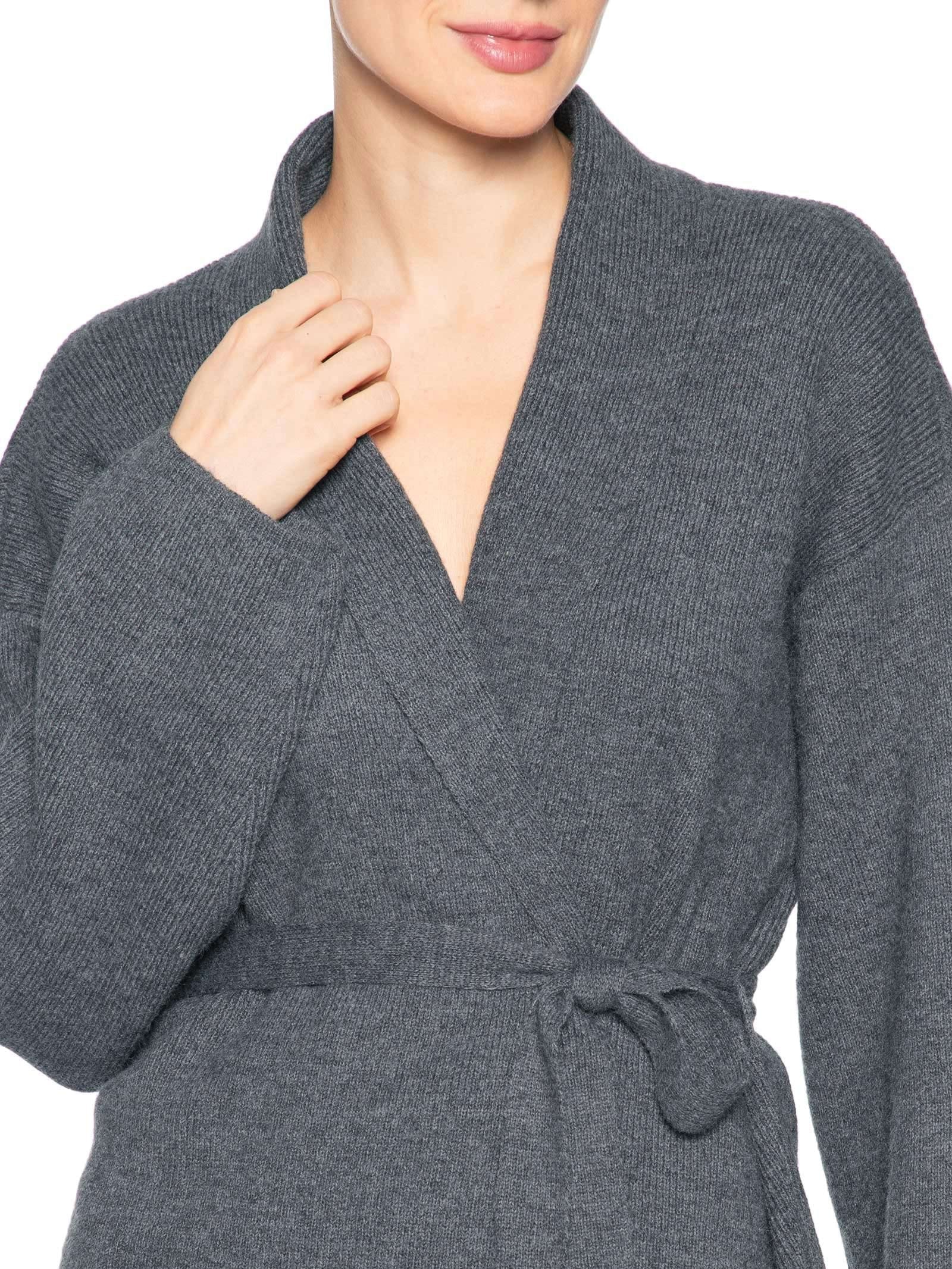 Conjunto Feminino Casaco E Calça Em Tricot Cinza '2Essential