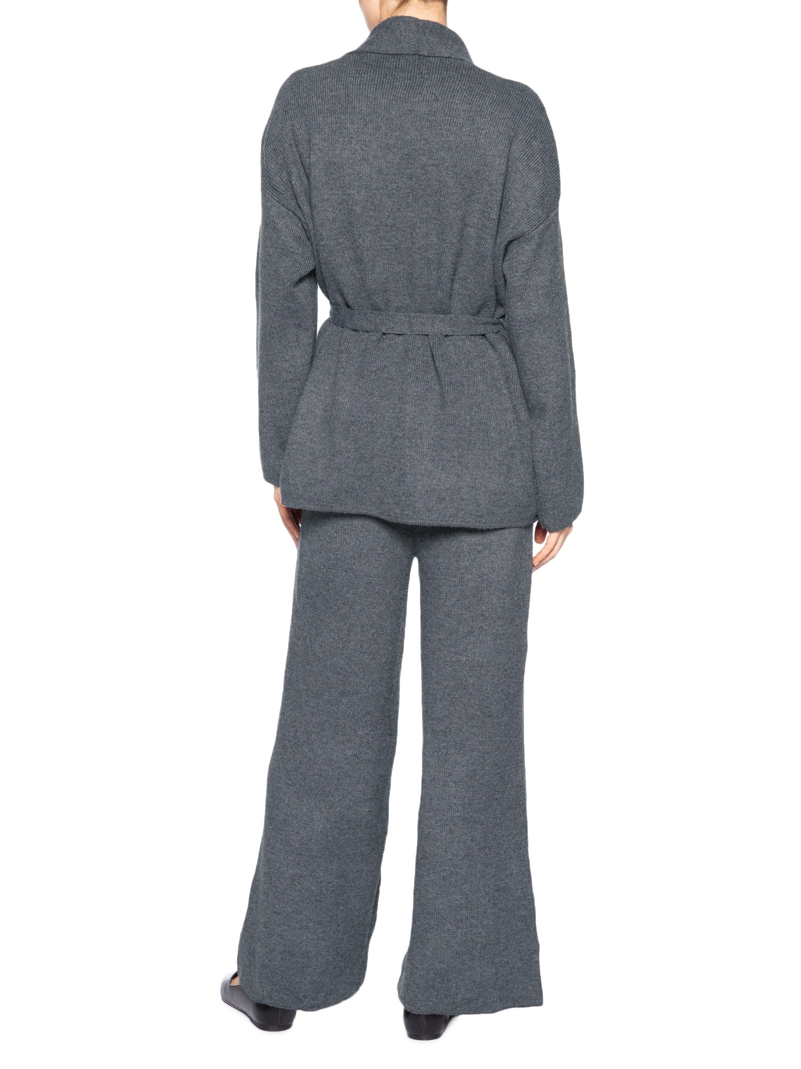 Conjunto Feminino Casaco E Calça Em Tricot Cinza '2Essential