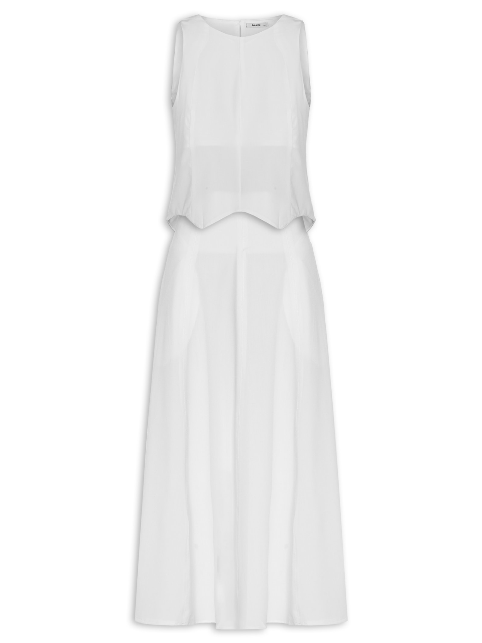 Conjunto Feminino Colete Com Saia Branco Basiq